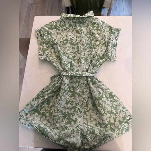 Petal & Pup Volks Button Up Romper in Sage Floral - Picture 4 of 7